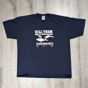 Mens Vintage Anvil United Ahab Society 'Kill Them All' Graphic T-Shirt XL